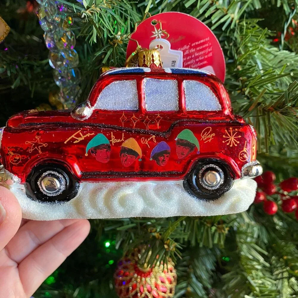 Christopher Radko The Beatles Happy Christmas Hackney Cab ornament‎ NEW